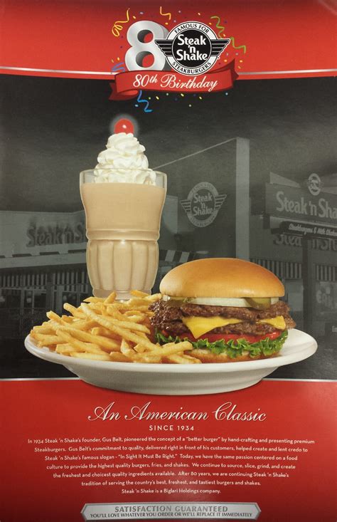 Menu at Steak 'n Shake restaurant, Las Vegas, S Las Vegas Blvd