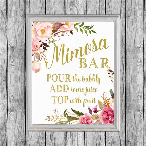 Printable Mimosa Bar Sign