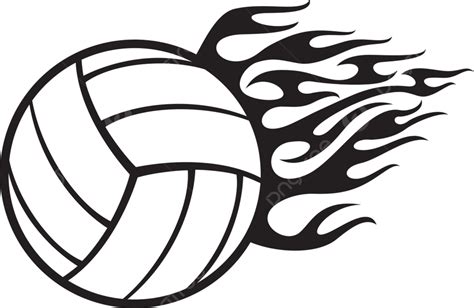 Volleyball Clipart With Flames