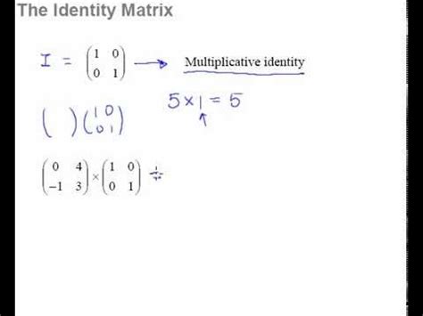 Identity Matrix and Determinant of a Matrix - YouTube