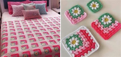 Crochet Mitered Daisy Blanket