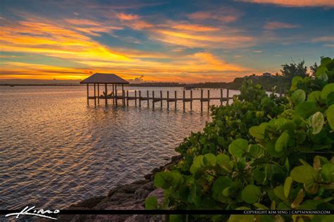 Sunset Stuart Beach Waterway Pier Hutchinson Island | Hutchinson island ...