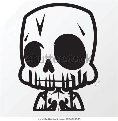 Cartoon Skull Character Sketch Anime Style Stock Vector (Royalty Free ...