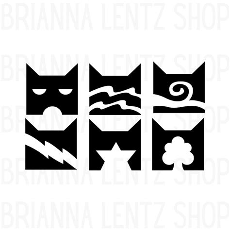 Warrior Cats Clan Symbols SVG PNG PDF Download File Warrior - Etsy