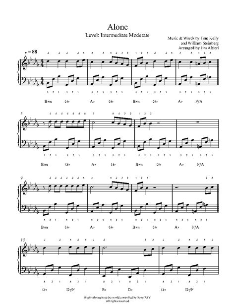 Alone by Heart Sheet Music & Lesson | Intermediate Level