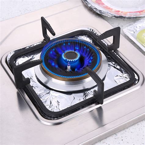 Aprince Stove Burner Covers, 60 Pieces Aluminum Foil Square Gas Stove Burner Covers, Disposable ...