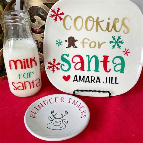 Cookies for Santa Set Santa Cookie Plate Set