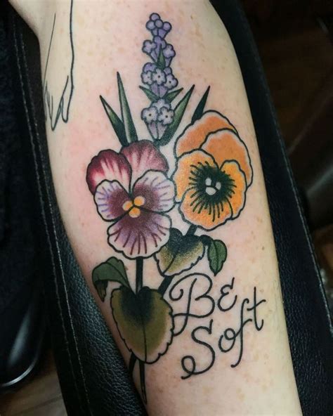 Pin by Heather Green on Tattoo Ideas | Traditional tattoo flowers, Pansy tattoo, Violet tattoo