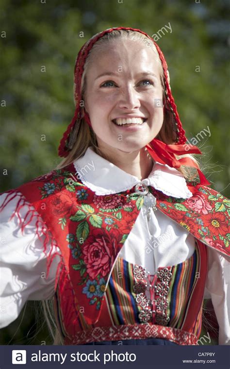 June 22, 2012 - Stockholm, Stockholm, Sweden - A swedish youth dress in a traditional swedish ...