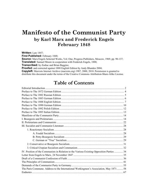 Manifesto of the Communist Party