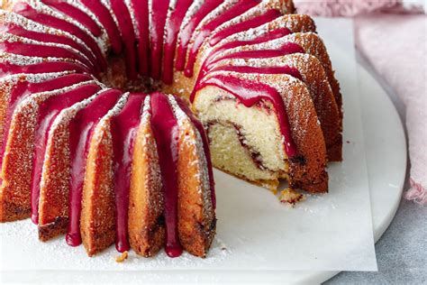 Strawberry Hibiscus Swirl Bundt Cake | Love and Olive Oil