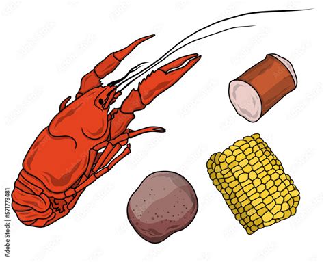 Cajun Crawfish Boil Vector Illustration Stock Vector | Adobe Stock