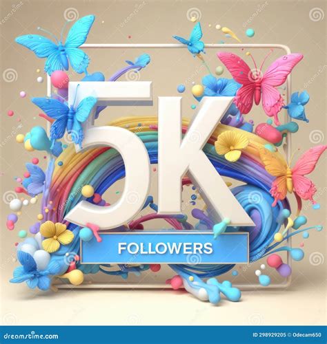 Goal Achieved Celebration "5 Thousand Followers" Written on Abstract ...