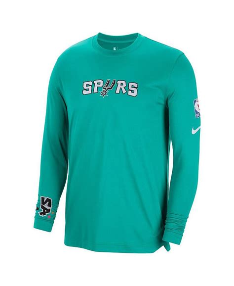 Nike Men's Turquoise San Antonio Spurs 2022/23 City Edition Pregame Warmup Long Sleeve Shooting ...