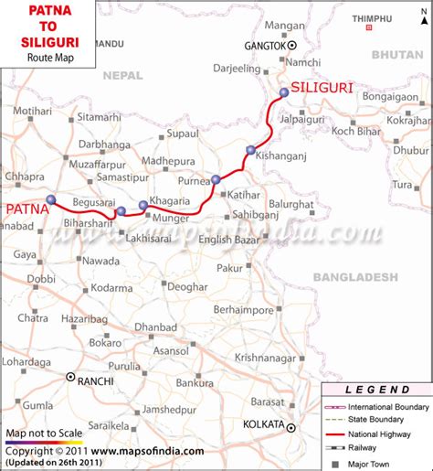 Patna Siliguri Route Map