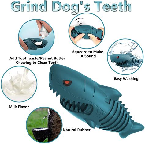 Shark Dog Squeak Chew Toy – Durable Rubber for Small/Medium Size Dogs ...