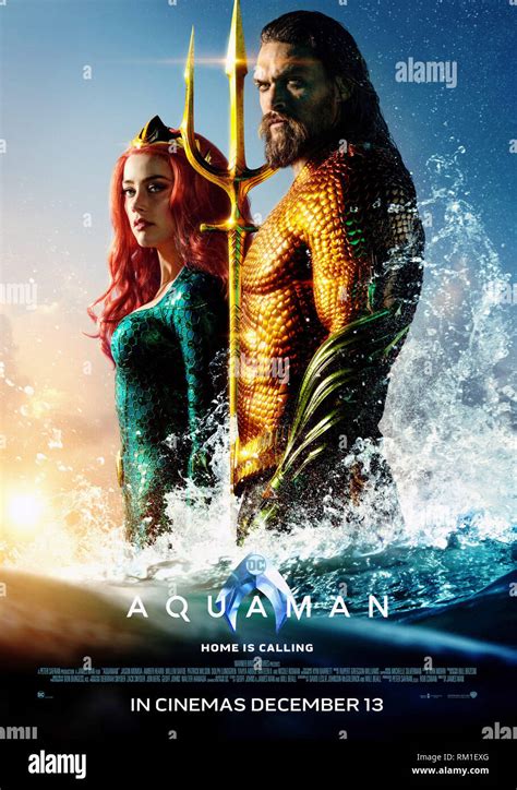 AQUAMAN, Lebanese poster, (from left): Amber Heard as Mera, Jason Momoa as Aquaman, 2018 ...