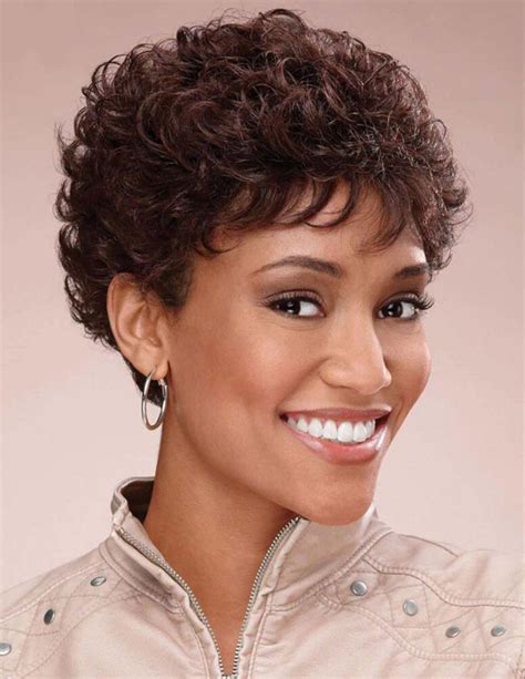 Pixie short brown curly hairstyle human hair wigs