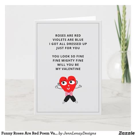 Funny Roses Are Red Poem Valentines Day Holiday Card | Zazzle | Valentines day poems, Funny ...