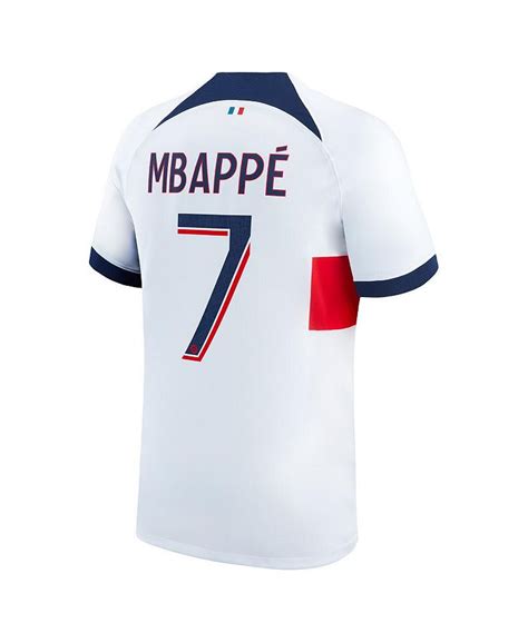 Nike Men's Kylian Mbappe White Paris Saint-Germain 2023/24 Away Stadium ...