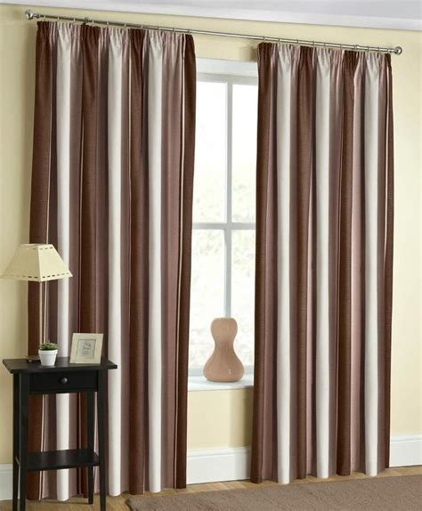 striped curtains and drapes | Curtains living room, Curtains, Brown ...