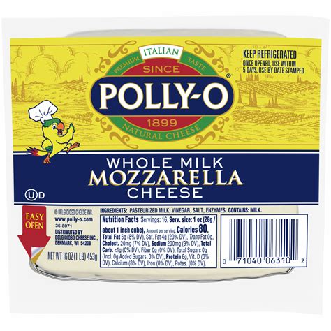 Whole Milk Mozzarella ⓊD, - Polly-O