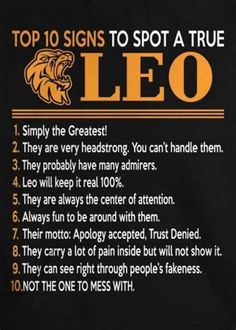 Leo 10 Signs to Spot | Leo zodiac facts, Leo zodiac quotes, Astrology leo