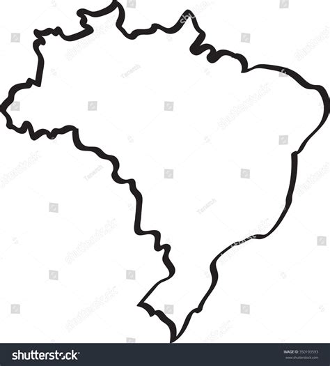 Freehand Brazil Map Sketch On White Stock Vector (Royalty Free) 350193593 | Shutterstock