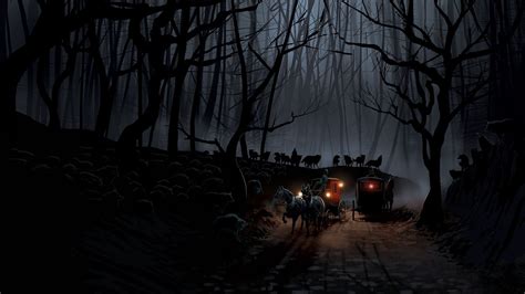 Coaches night forest wolves crew road fantasy wolf dark wallpaper | 3840x2160 | 376933 | Dark ...