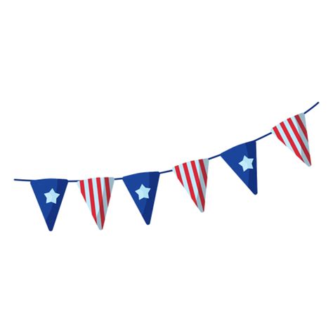 American pennant flag element - Transparent PNG & SVG vector file