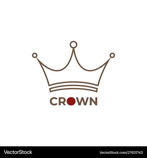 Crown logo design king or queen symbol Royalty Free Vector