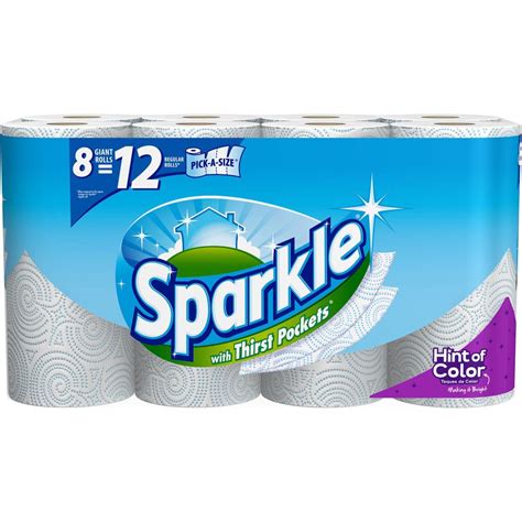 Sparkle Paper Towels, Pick-A-Size, 8 Giant Rolls - Walmart.com - Walmart.com