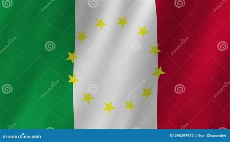 Italy Flag and EU Flag 4K Video. Flags of Italy and the European Union ...