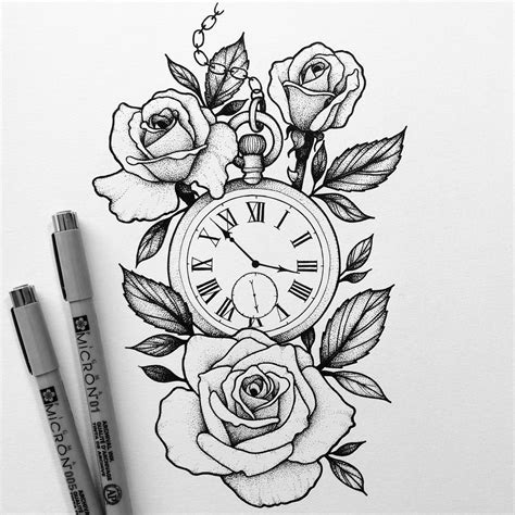 Pocket watch design for a client •RESERVED•⏱🌹#illustration #drawing #sketch #penonpaper #micron ...