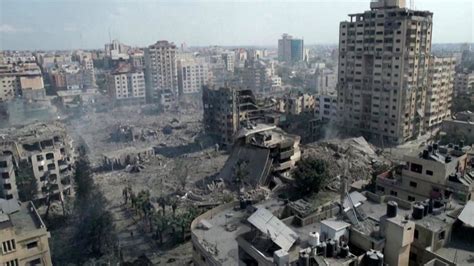 Drone video shows heavy damage in Gaza