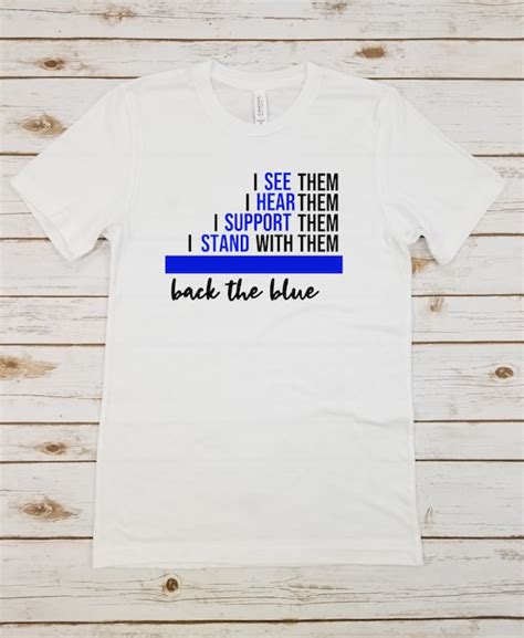 Back the Blue Quote Tshirt Back The Blue Shirt Police & | Etsy