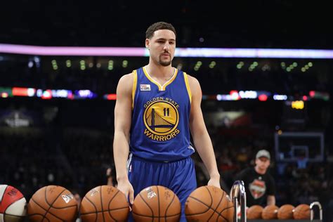 Klay Thompson in the 2018 three-point contest, Steph Curry out - Golden ...