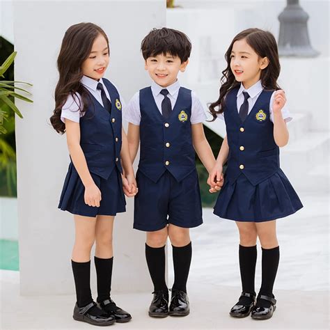 Children Navy Blue Cotton Japanese Student School Uniforms Set Suit For ...