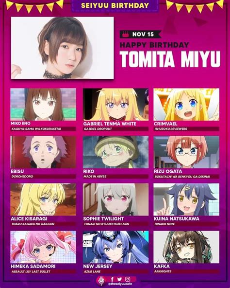 Happy Birthday to Tomita Miyu. The Voice Actress to our NEET Dropout Angel. : r/Tenma