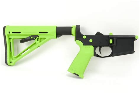 BKF AR15 Accent Kit Complete Lower Receiver - Zombie Green Cerakote