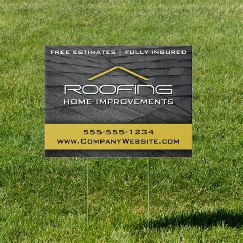 Yellow Roofing Professional Yard Sign Medium | Zazzle | Sign design ...