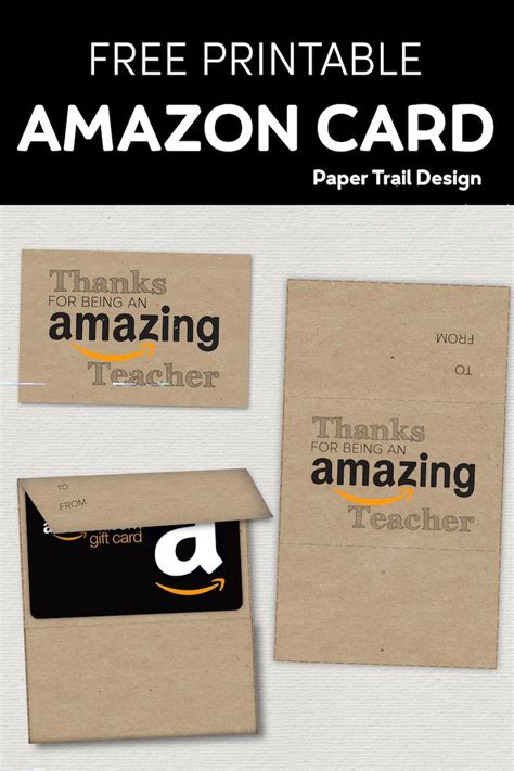 Free Printable Amazon Teacher Gift Card Holder | Paper Trail Design | Amazon gift card free ...