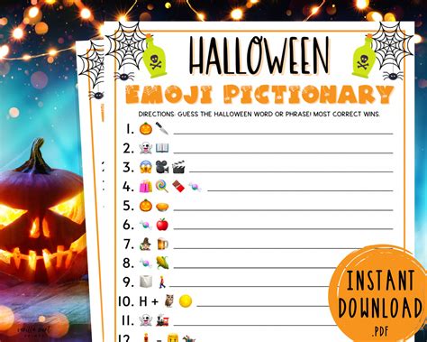 Halloween Emoji Pictionary Party Game Halloween Picture - Etsy Ireland