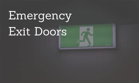 Emergency Exit Doors - Workplace Emergency Management