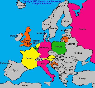 Clickable map of Europe