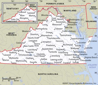 Virginia Cities Map