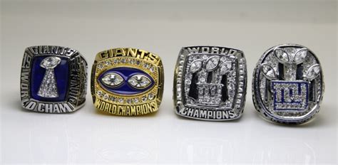 One Set 4 PCS 1986 1990 2007 2011 New York giants super bowl rings 11s ...