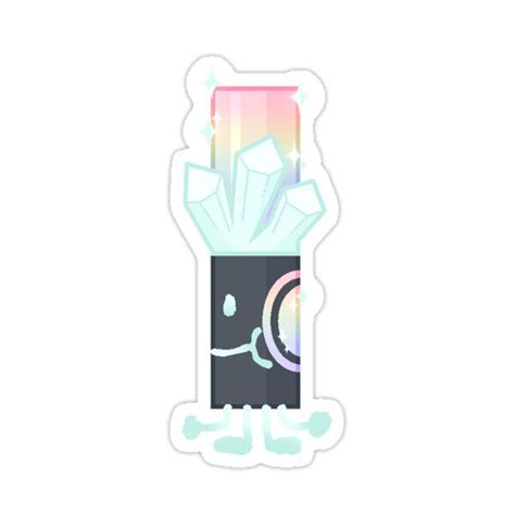 a sticker with an image of a toothbrush and some diamonds in it's mouth