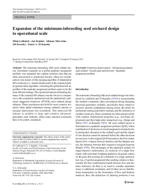 (PDF) Expansion of the minimum-inbreeding seed orchard design to ...