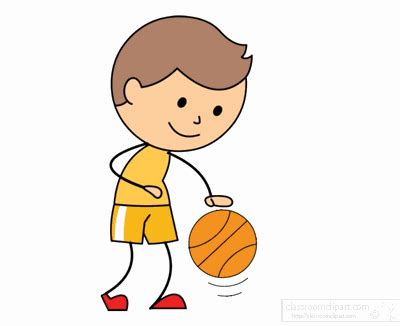 Sports Animated Clipart: boy-bouncing-basketball-animated